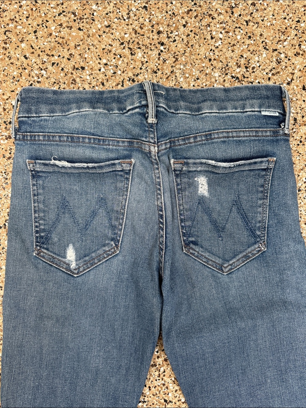 MOTHER Two-Tone Blue 'The Looker' Denim Jeans - Picture 4 of 9
